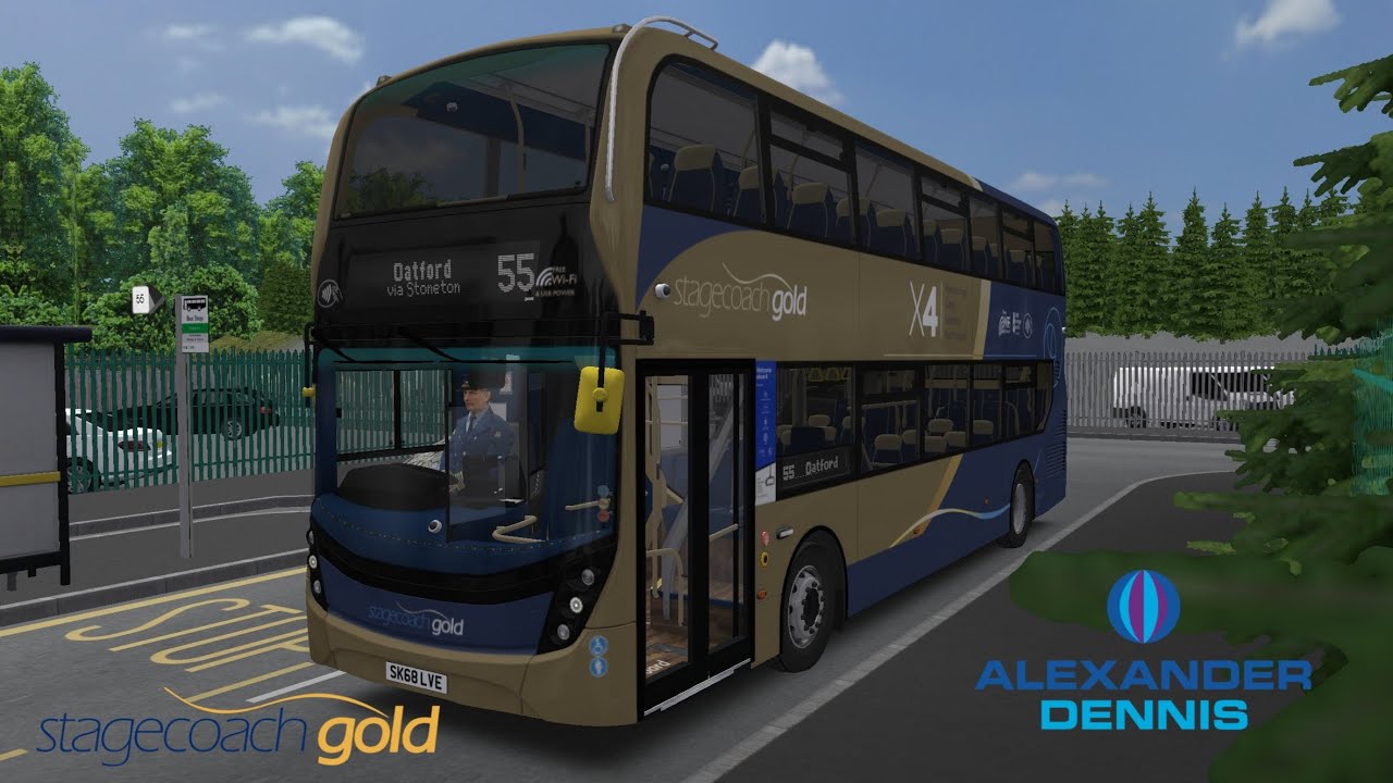 ( OMSI 2 ) Stagecoach midlands ADL Enviro 400 MMC gold ( SK68 LVE - 11133 ) on route 55 in oatford