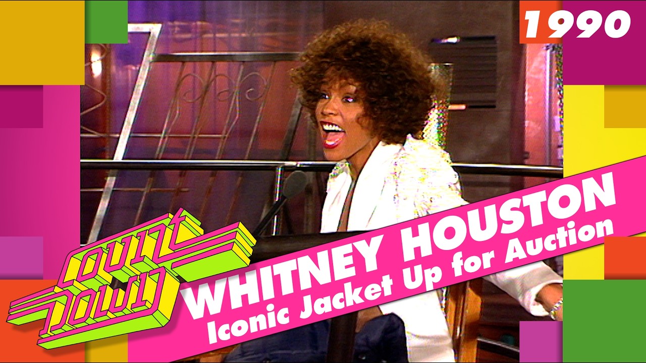 Joyful Whitney Houston Shows Off Iconic Jacket at Dutch Music Auction (Countdown, 1990)