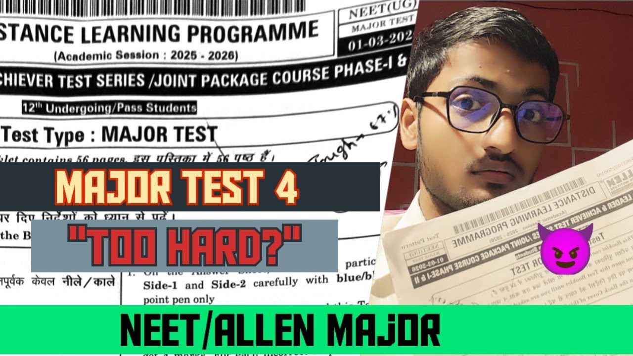 Allen Major Test 4 Review: The Real Level of NEET 2026? #allentestseries #neetmocktest