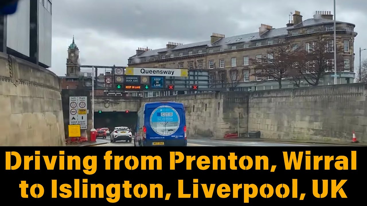 Driving in UK: from Prenton, Wirral to Islington, Liverpool, United Kingdom