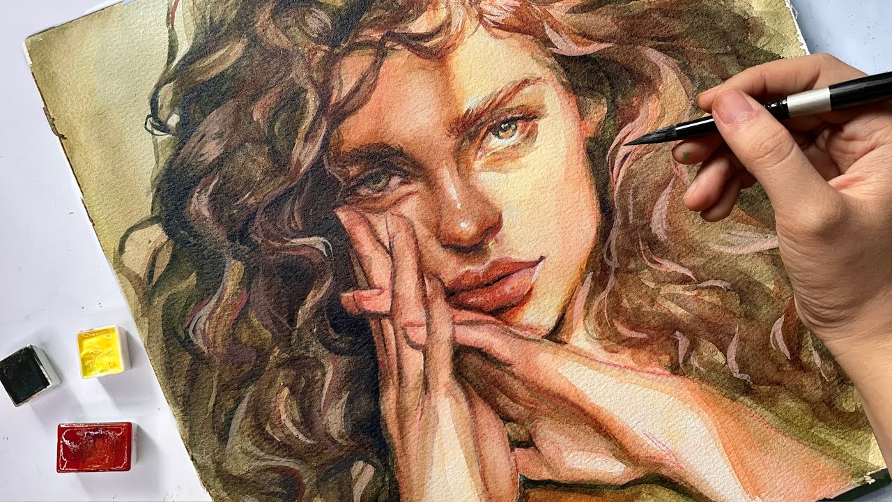 Watercolor painting process