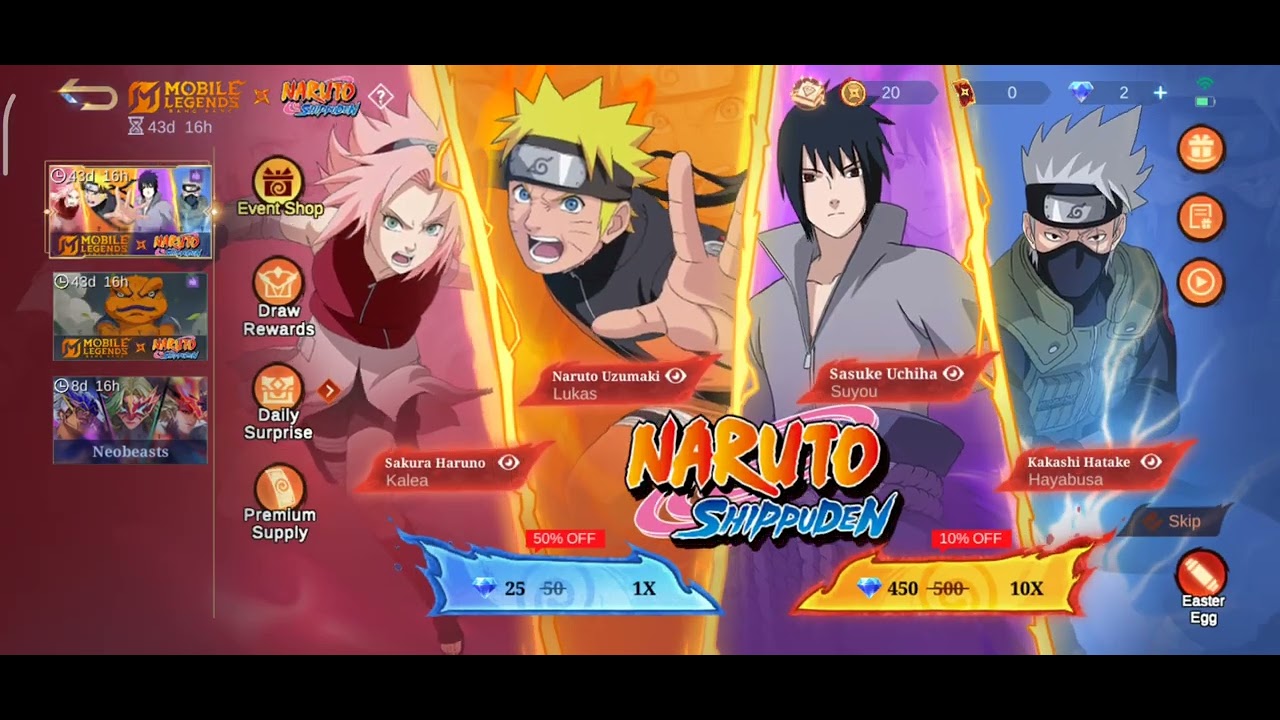 Naruto x MLBB collaboration is here with, free amazing rewards!   #MLBBCreator