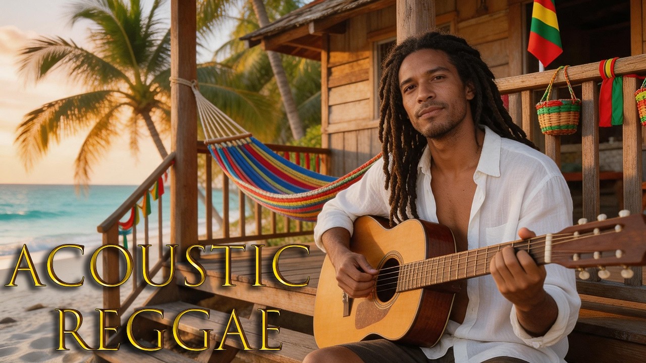 Relaxing Reggae Beach Ambience 🌴 Jamaican Sunset & Chill Acoustic Music | Tropical Escape