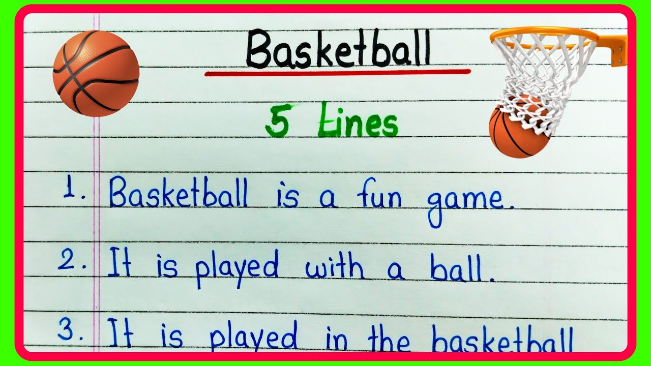 5 lines on Basketball essay in English | Basketball essay in English 5 lines | Basketball sentence