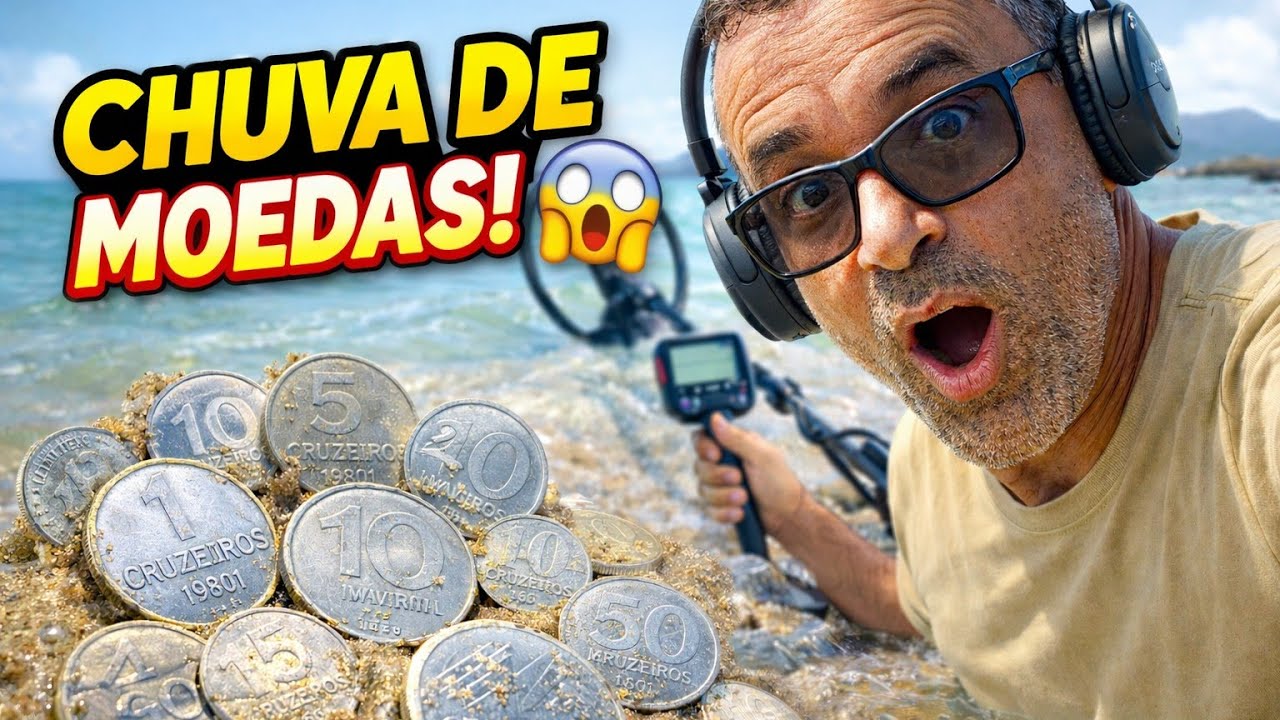 Só deu MOEDA nessa PRAIA #detectoristaraiz #metaldetecting 