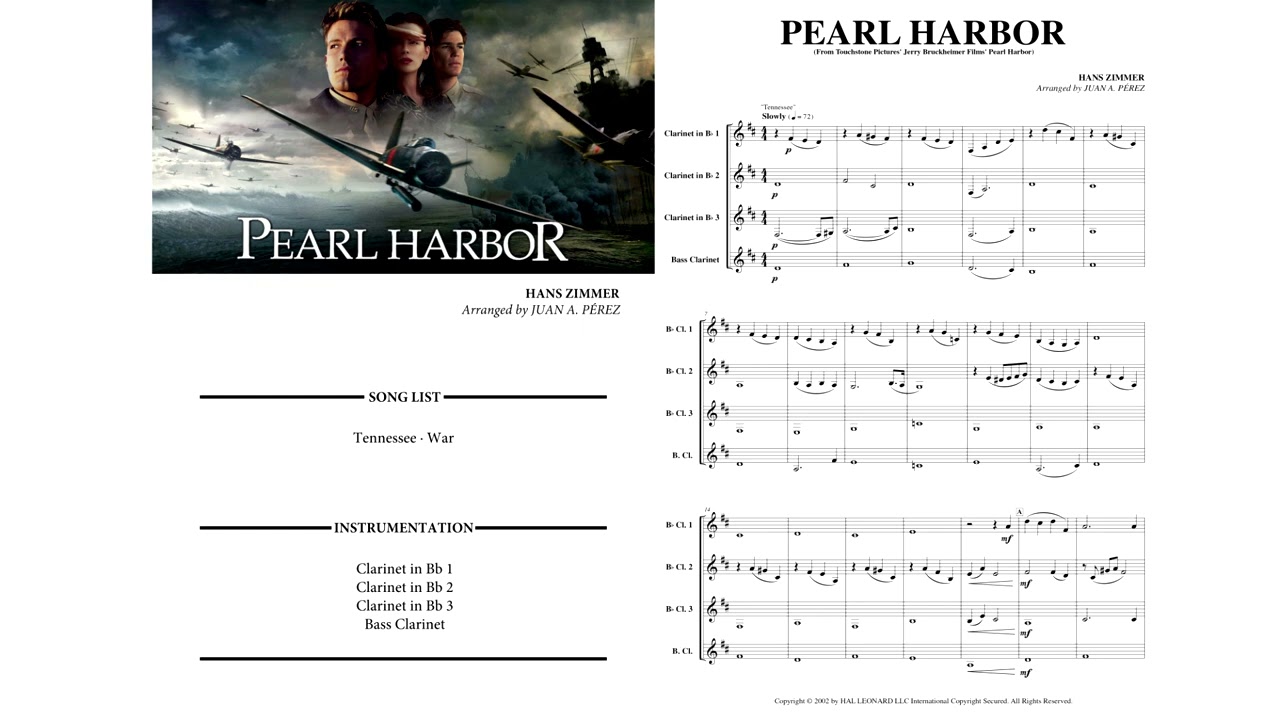 Pearl Harbor - Clarinet Quartet (arr. Juan A. Pérez)