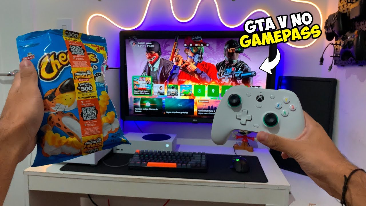 Uma noite relaxante com o Xbox Series S + GTA V no Game Pass!