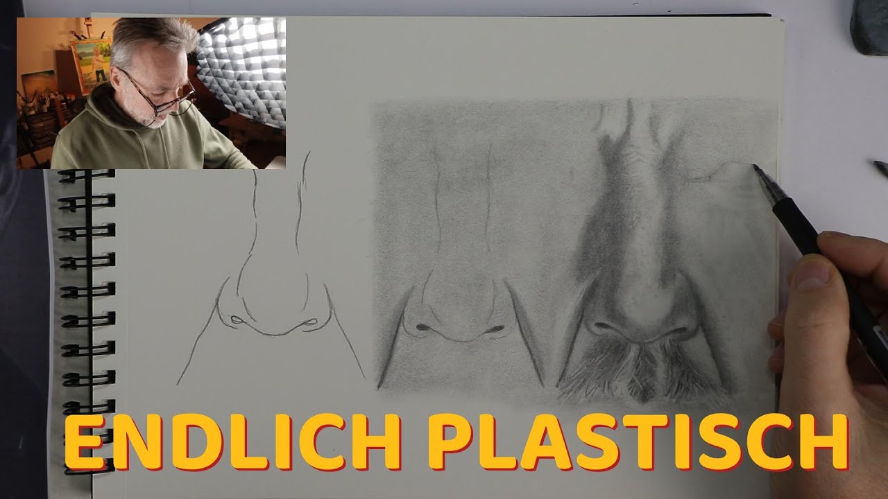 Porträt zeichnen lernen: Nase richtig schattieren & Tonwerte verstehen