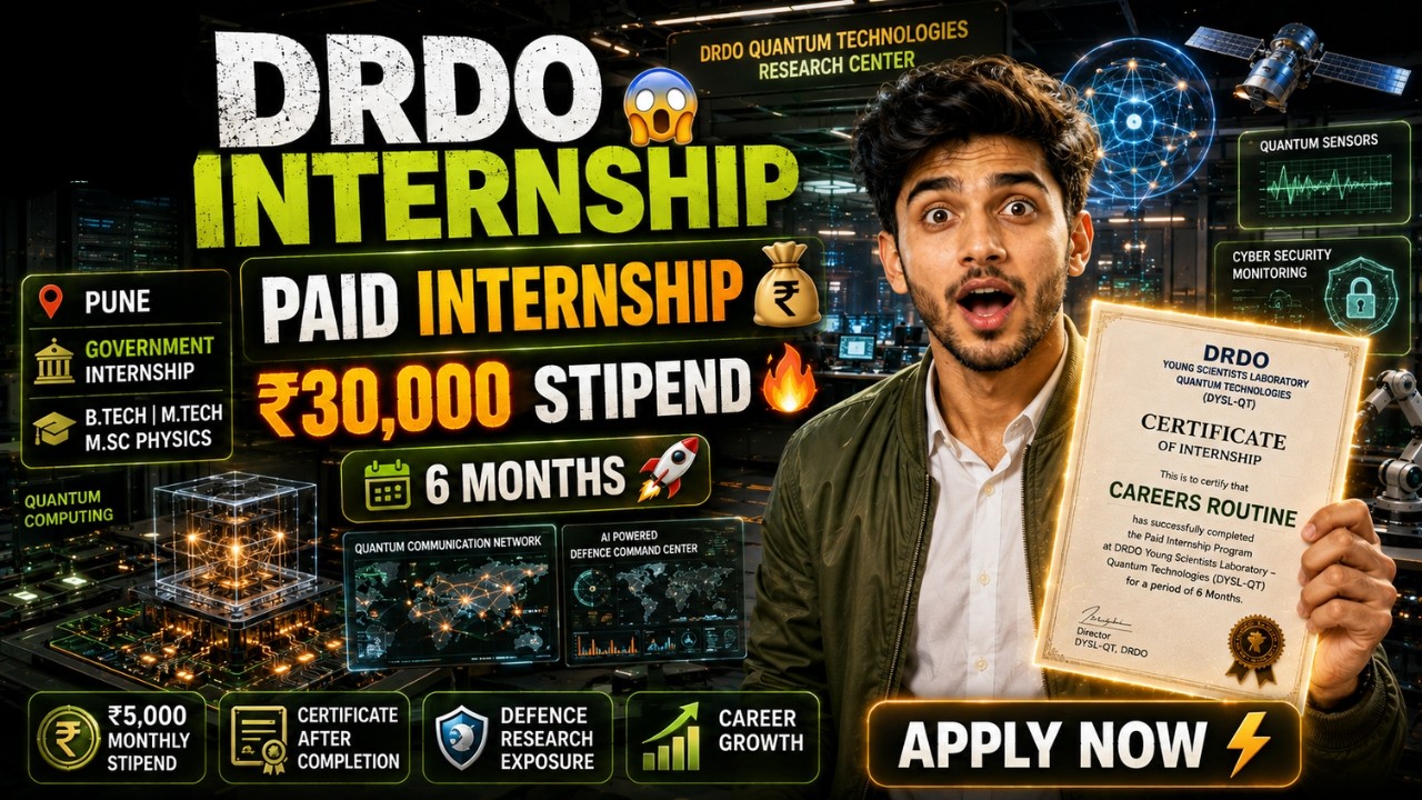 😱 DRDO Paid Internship 2026 | ₹30,000 Stipend 💸 | Engineering Students Apply Now!