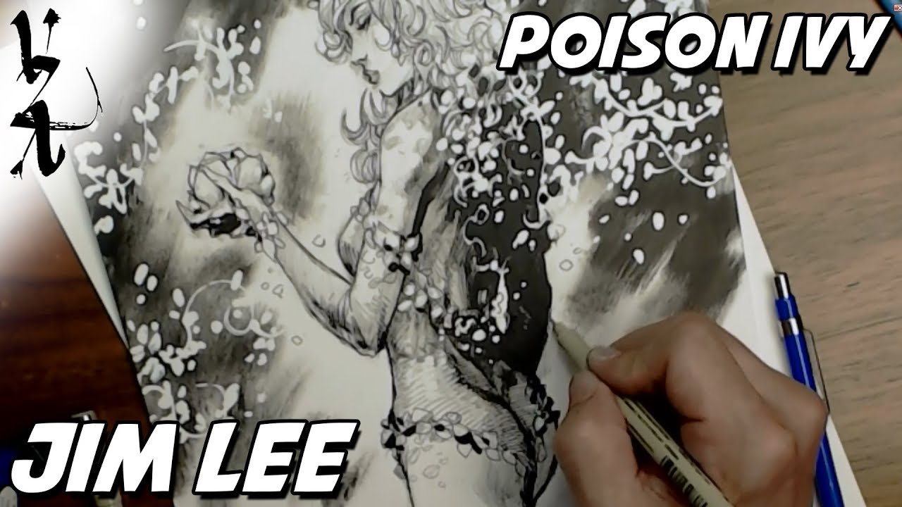 Jim Lee drawing Poison Ivy During Twitch Stream