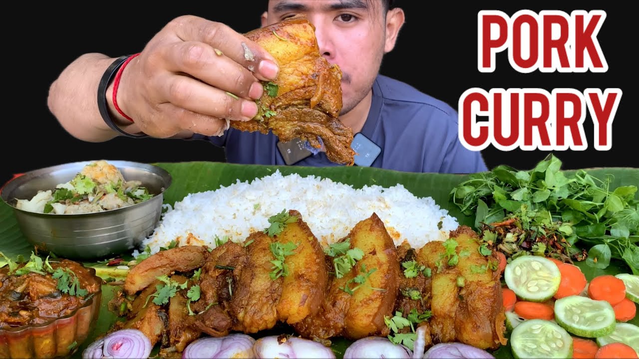 Pork curry & chamthong mukbang// cgi mahaocdi meini 🔥// oak tumna mai khumme 😂