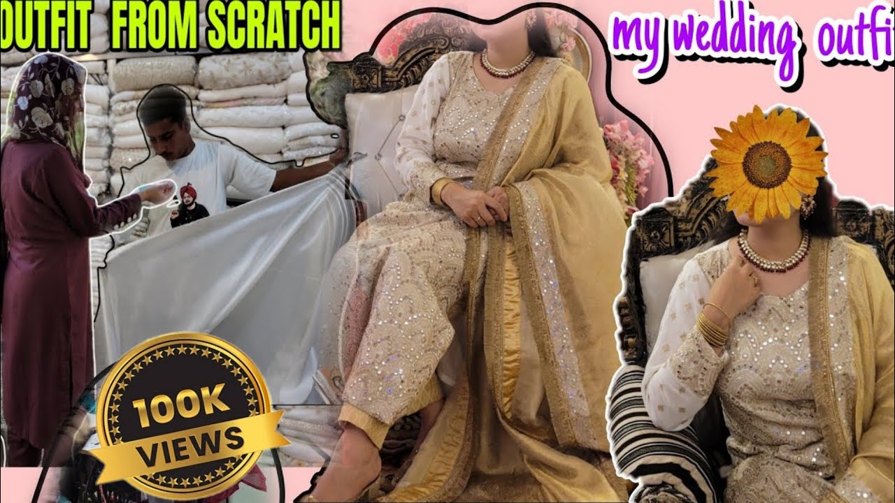 How to design a designer dress~ wedding outfit from scratch~  fancy dress design idea || GRWM