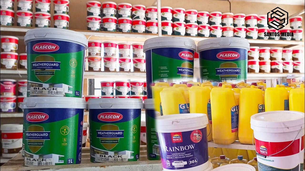 Prices, Types & Sizes Of Paint In Uganda // Ebbeyi ya Lanjji . Muscle Hardware .  Santos Media
