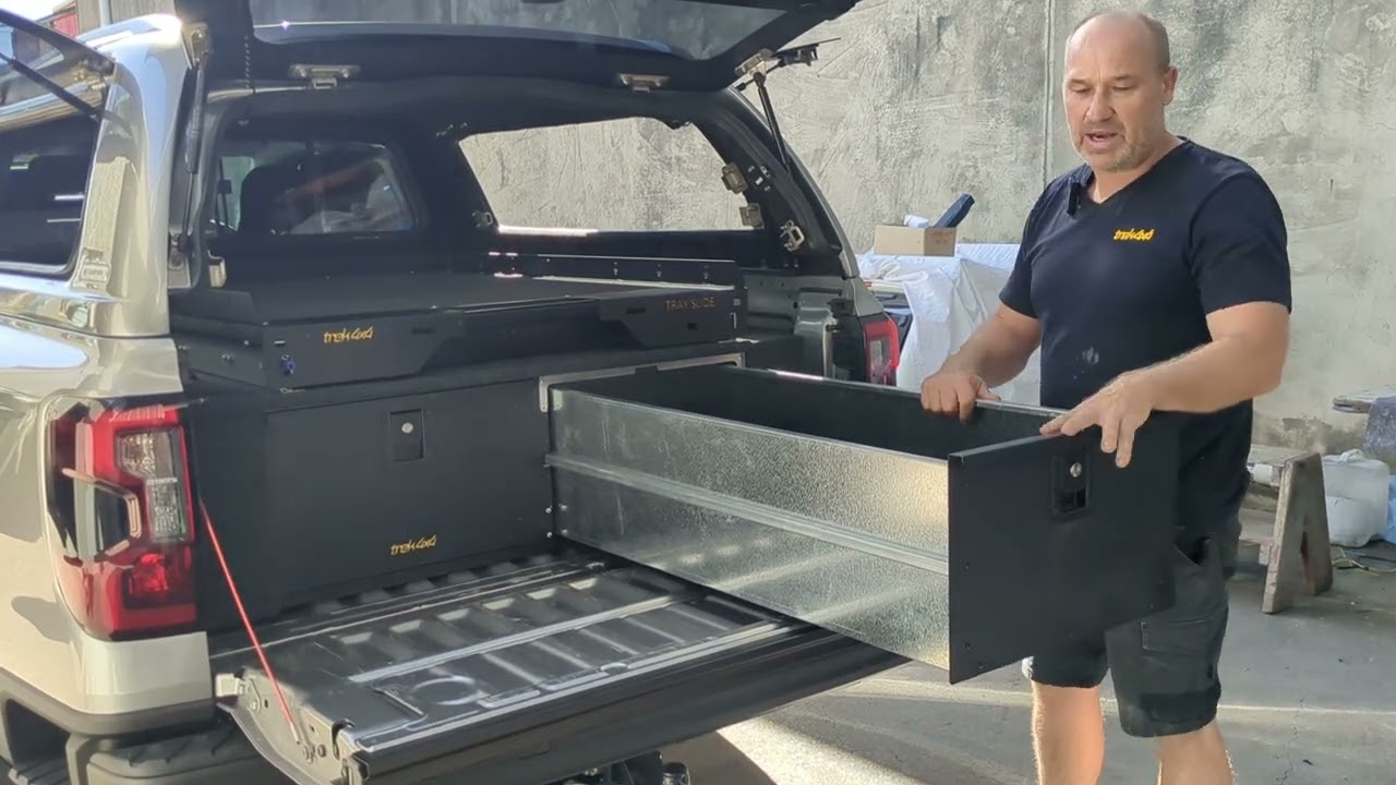 Trek4x4 370mm Height Dual Drawer 1650mm Long for Ford Ranger Next Gen 2022 Extra Cab with Top Slide