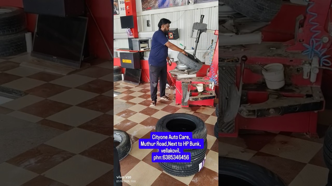 Best Tyre Shop in Vellakovil &ndash; Cityone Auto Care #foamwash #tyres  #carwash #wheelalignment