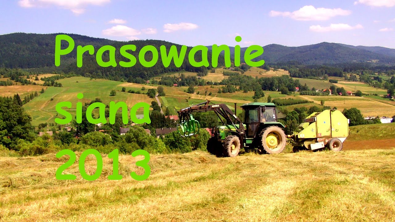 Prasowanie siana John Deere 1640 & Claas Rollant 44  na Dolnym Śląsku 2013