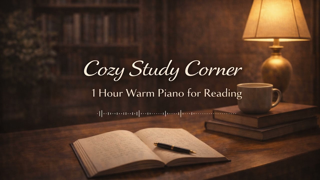 Cozy Study Corner | 1 Hour Warm Piano for Reading | Quiet Pages Studio