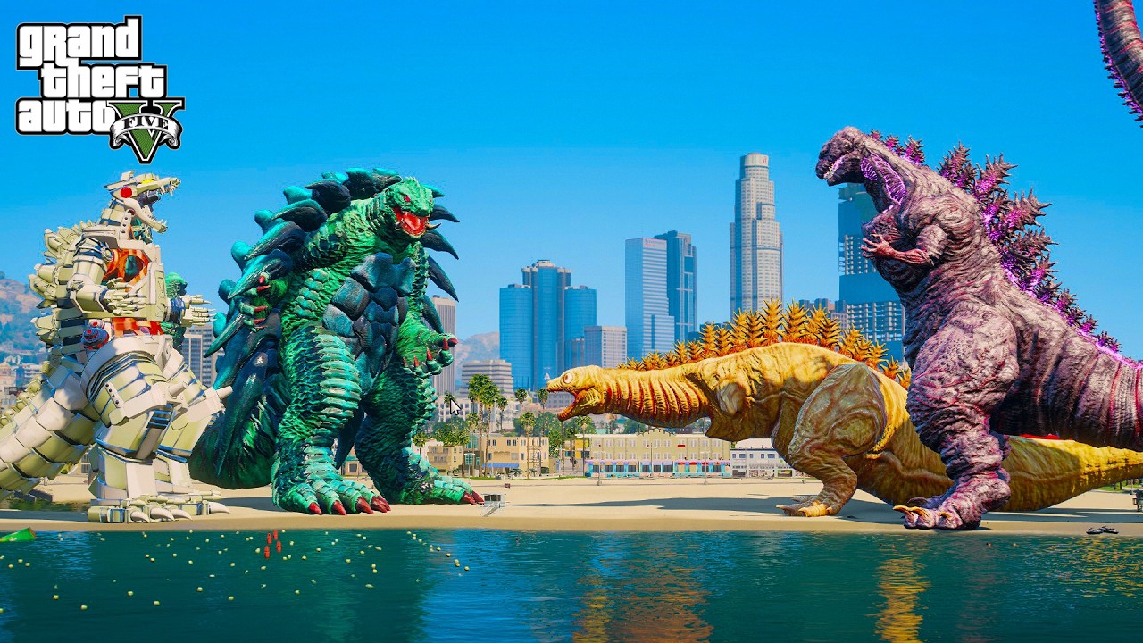 GTA 5: SHIN GODZILLA TEAM vs GAMERA & MECHAGODZILLA SP