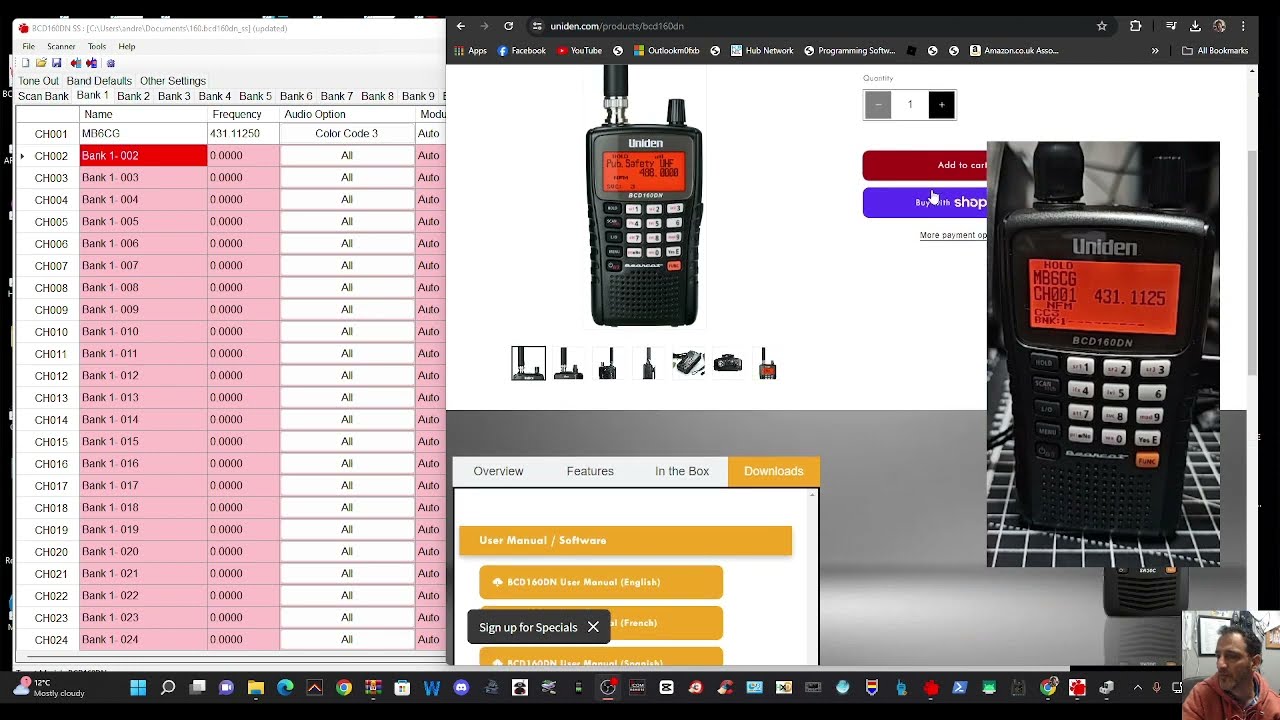 UNIDEN 160DN Software & REPEATER BOOK