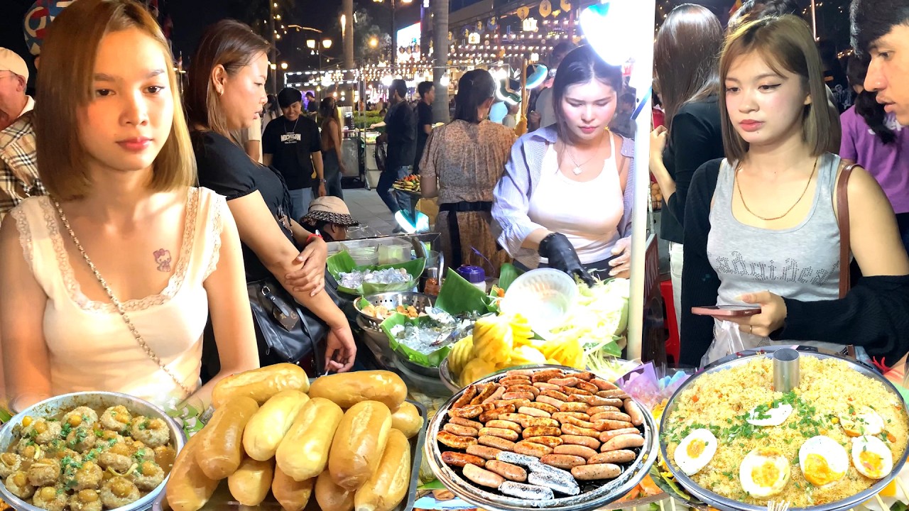 OMG! CAMBODIAN Street Food - Second Day of Lunar New Year 2026, Walking Tour at Riverside in City
