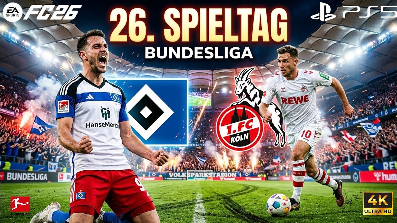 HAMBURGER SV vs 1.FC KÖLN 🔥 Wer gewinnt? | BUNDESLIGA 26. Spieltag Simulation (EA FC 26) PS5™