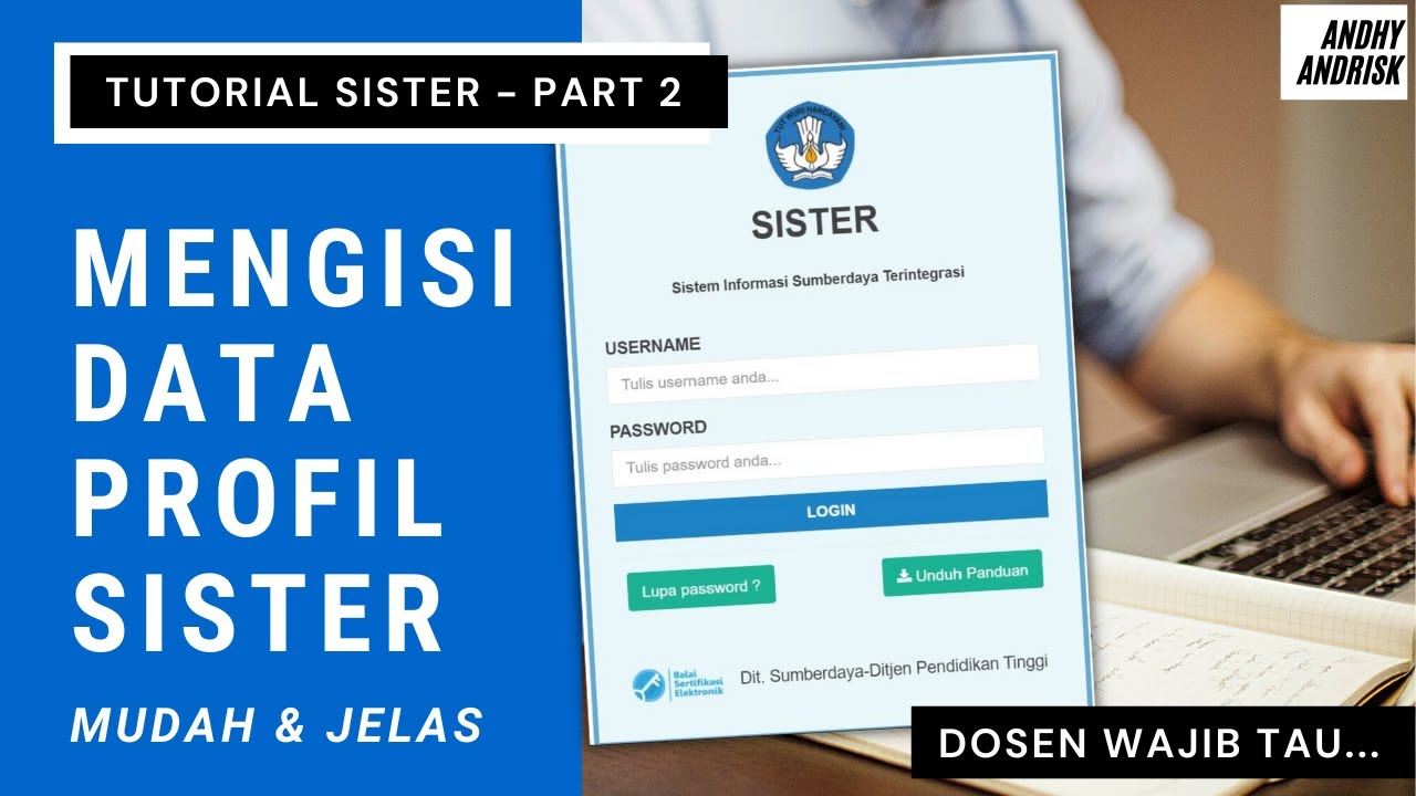 Cara Mengisi Data Di SISTER Dikti