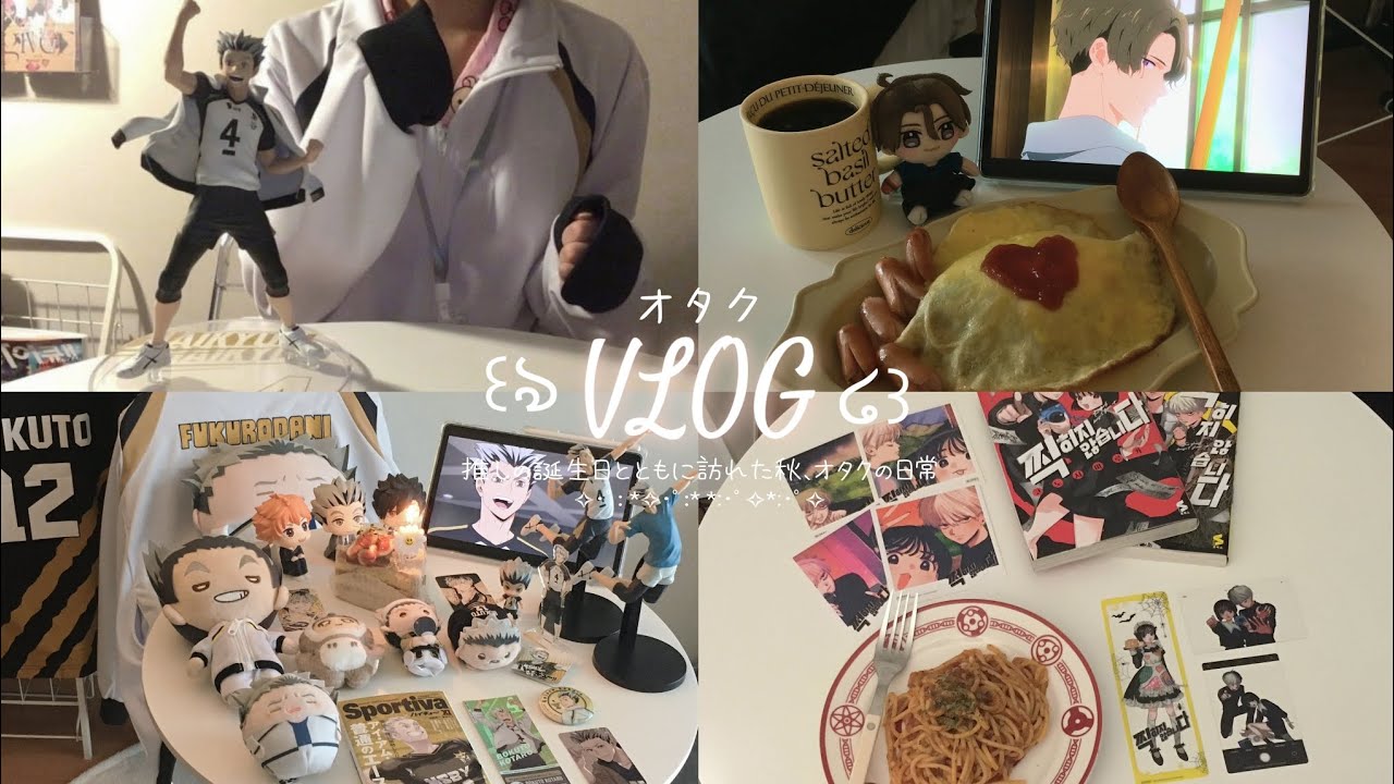 🐇𝚅𝙻𝙾𝙶 | 최애 생일과 함께 찾아온 가을 오타쿠 브이로그໒꒱.｡*| 최애 생일상 | 테무하울 | 디카 | 아디다스 재킷 | 하이큐 | 찍히지 않습니다 | 언박싱 |일상 브이로그