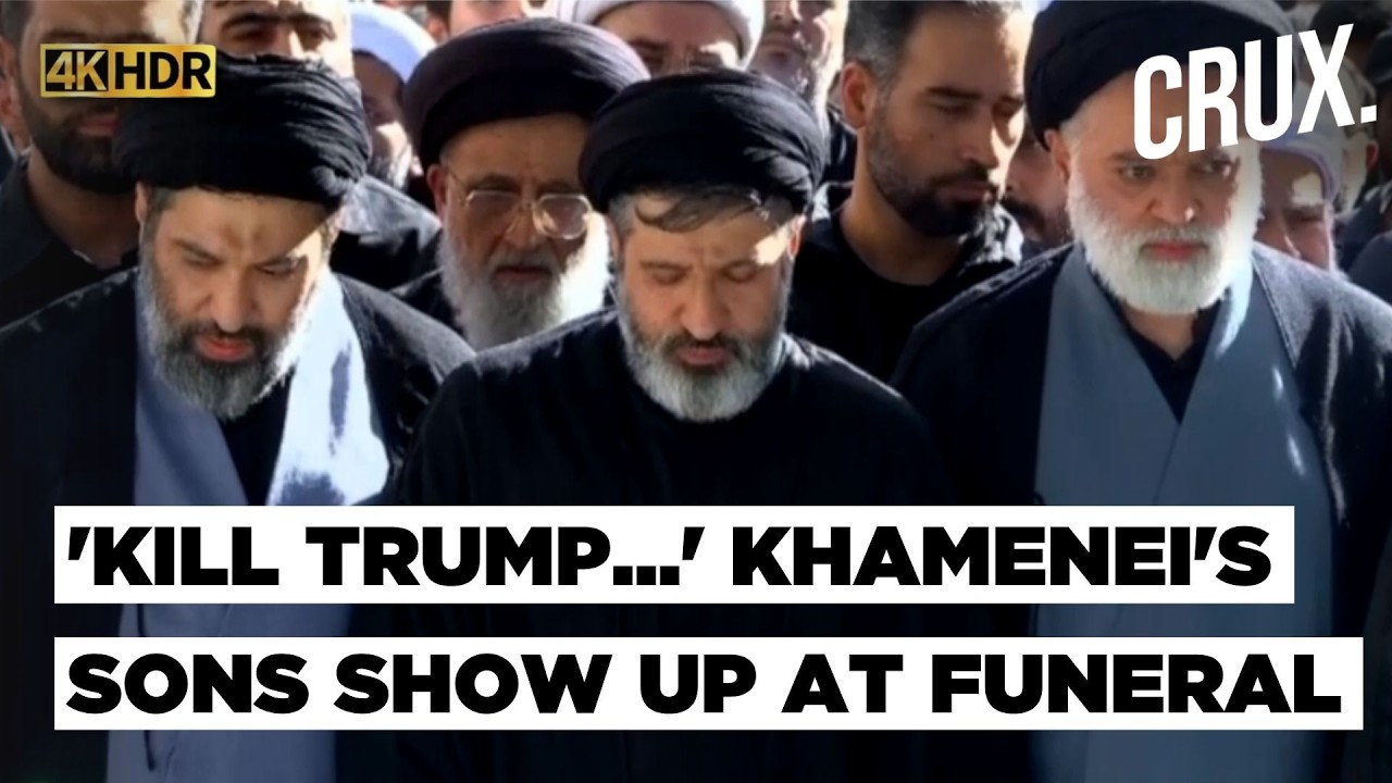 Khamenei's Sons, Iran Military Brass Attend Funeral As Mourners Chant 'Kill Trump, Kill Bibi' | 4k