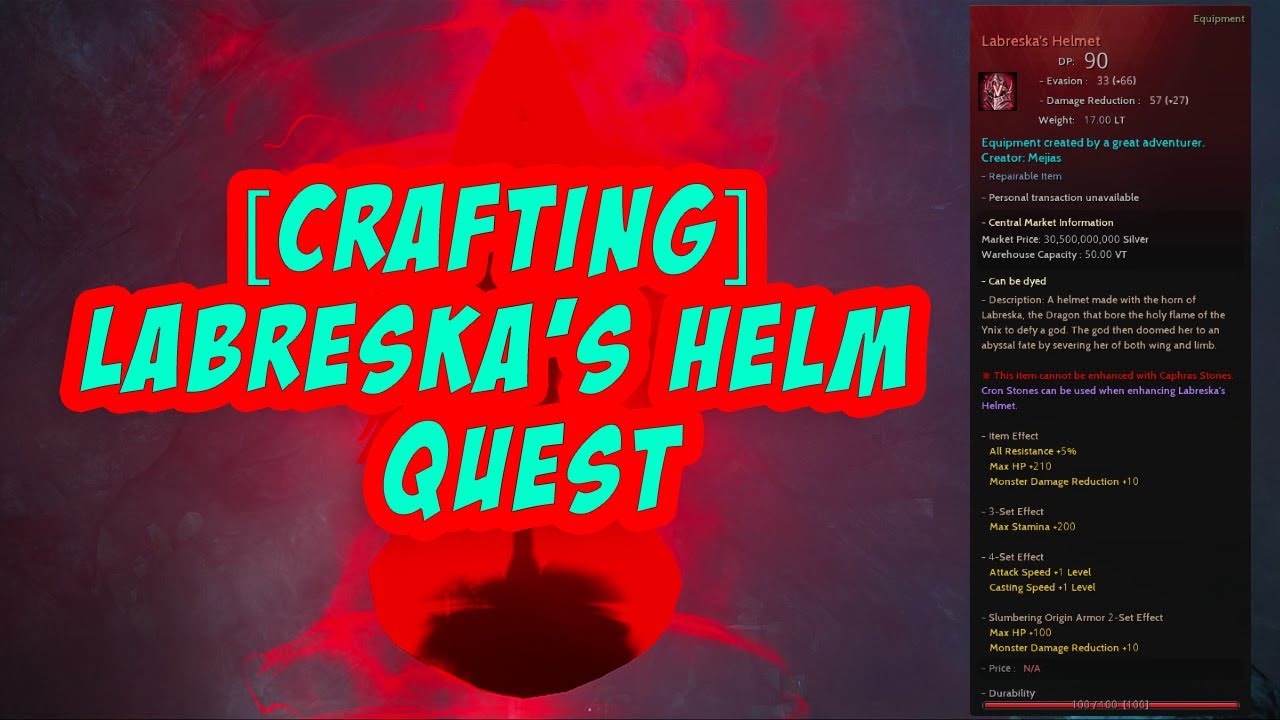 BDO Labreska Helmet  Quest
