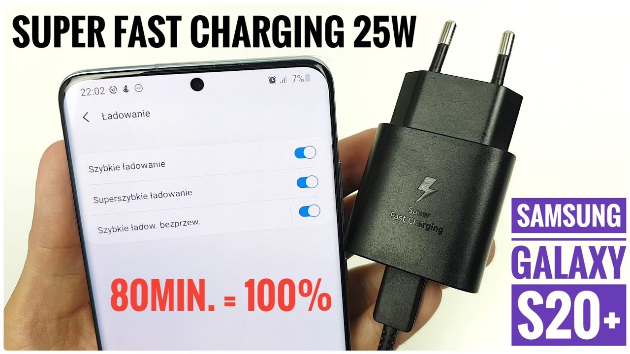 Super Fast Charging 25W w Samsung Galaxy S20+ 5G wymiata - 100% (4500mAh) w 80 minut 💪👍