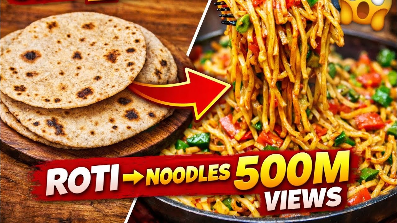 Bachi Hui Roti Se Banaye Noodles 😋 | Cheap & Easy Indian Recipe