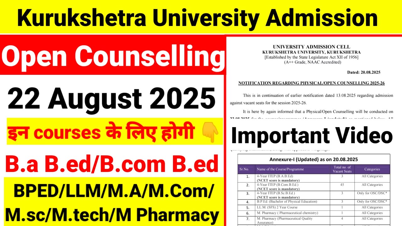 kurukshetra University admission 2025|kuk university ug/pg admission 2025|Kuk University admission|