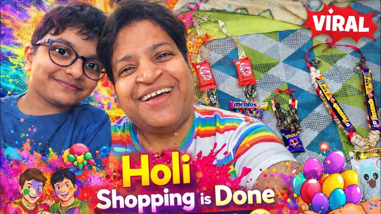 &ldquo;घर में बना दी होली की माला🥳&rdquo; & Finally Holi Shopping Done💪. Holi vlog 