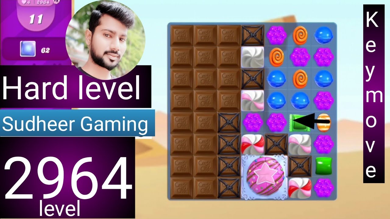 Candy crush saga level 2964 । Hard level । No boosters । Candy crush saga 2964 । Sudheer Gaming