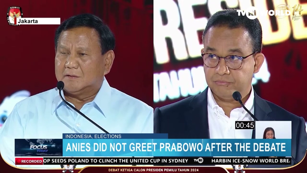 TWO PRESIDENTIAL CANDIDATES ANIES BASWEDAN AND PRABOWO SUBIANTO DID NOT GREET EACH OTHER