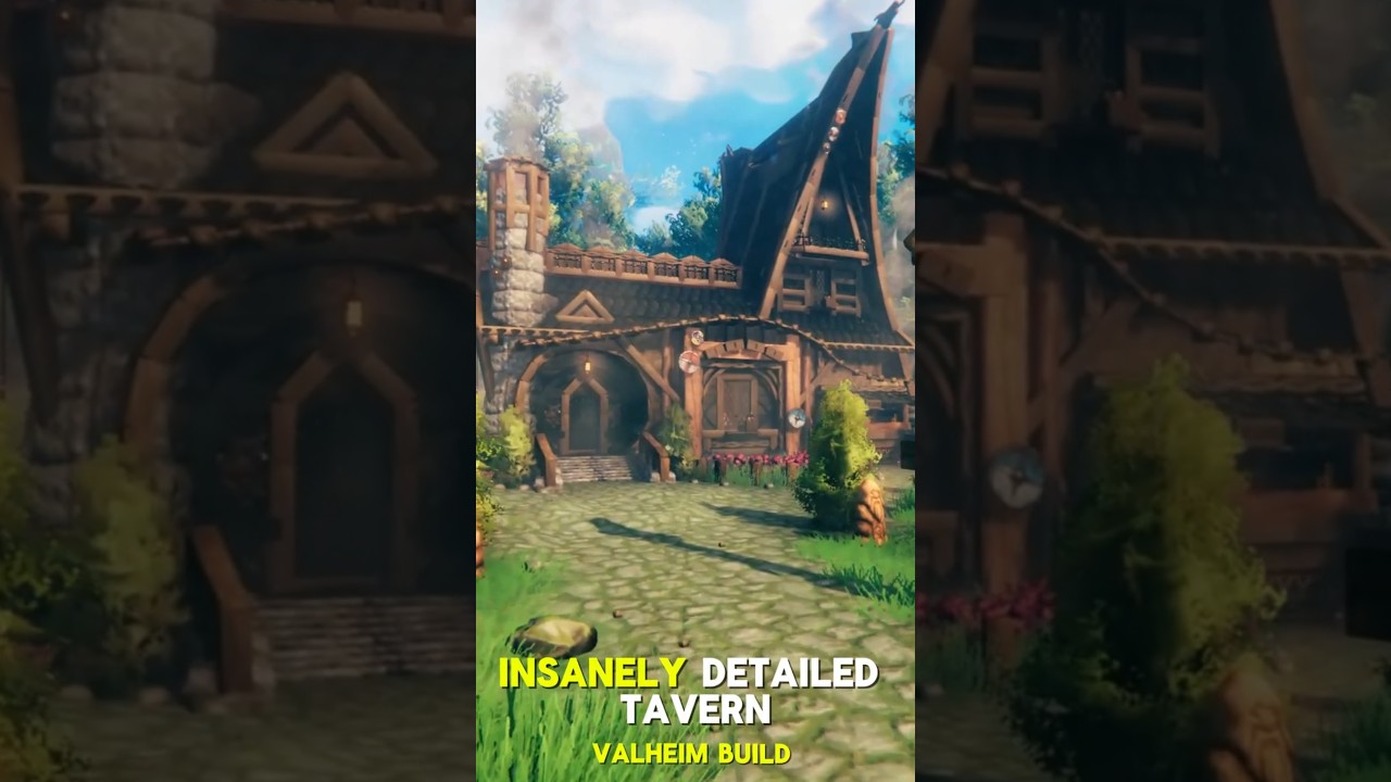 INSANELY Detailed Tavern - Valheim Build #valheimbuilding #valheim