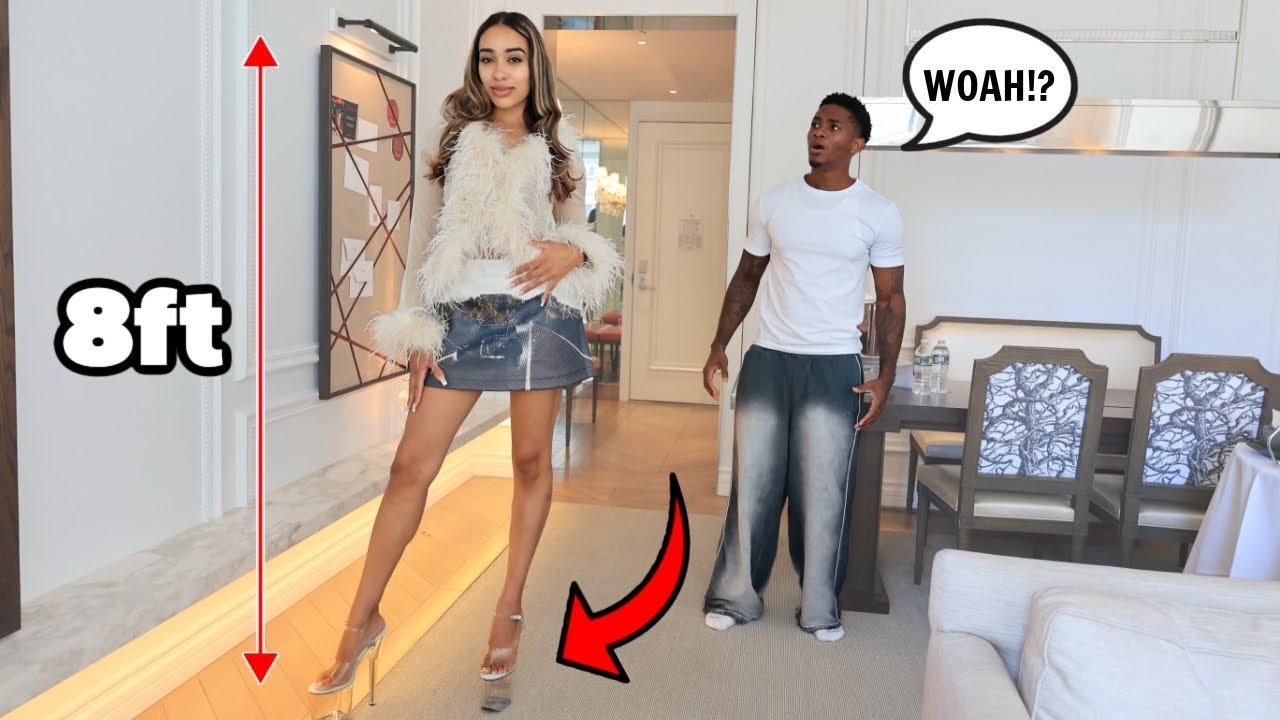 WEARING THE WORLD'S TALLEST HEELS TO SEE MY FIANCE'S REACTION!