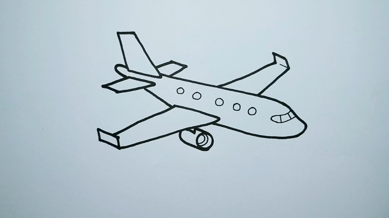 Airplane drawing easy | How to draw an aeroplane step by step | Easy drawing technique |