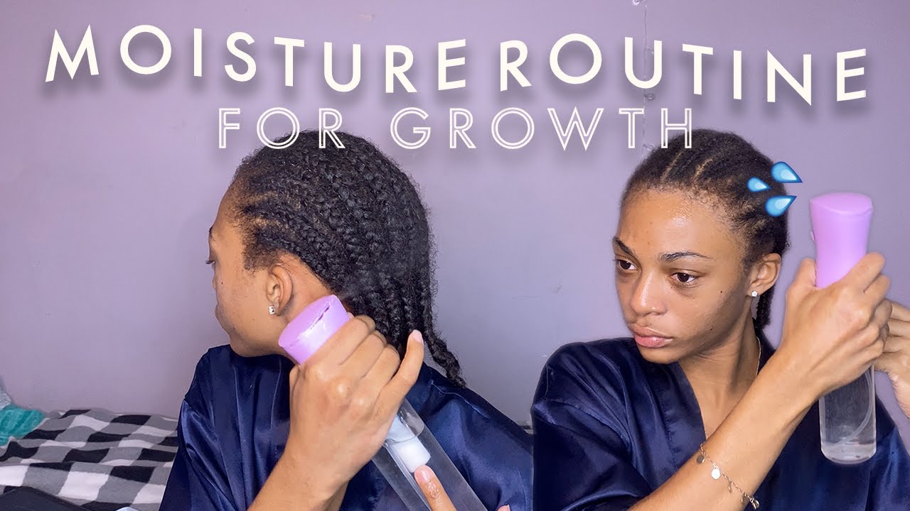 my moisturizing routine for wig braids | how to moisturize hair in cornrows (for long natural hair)