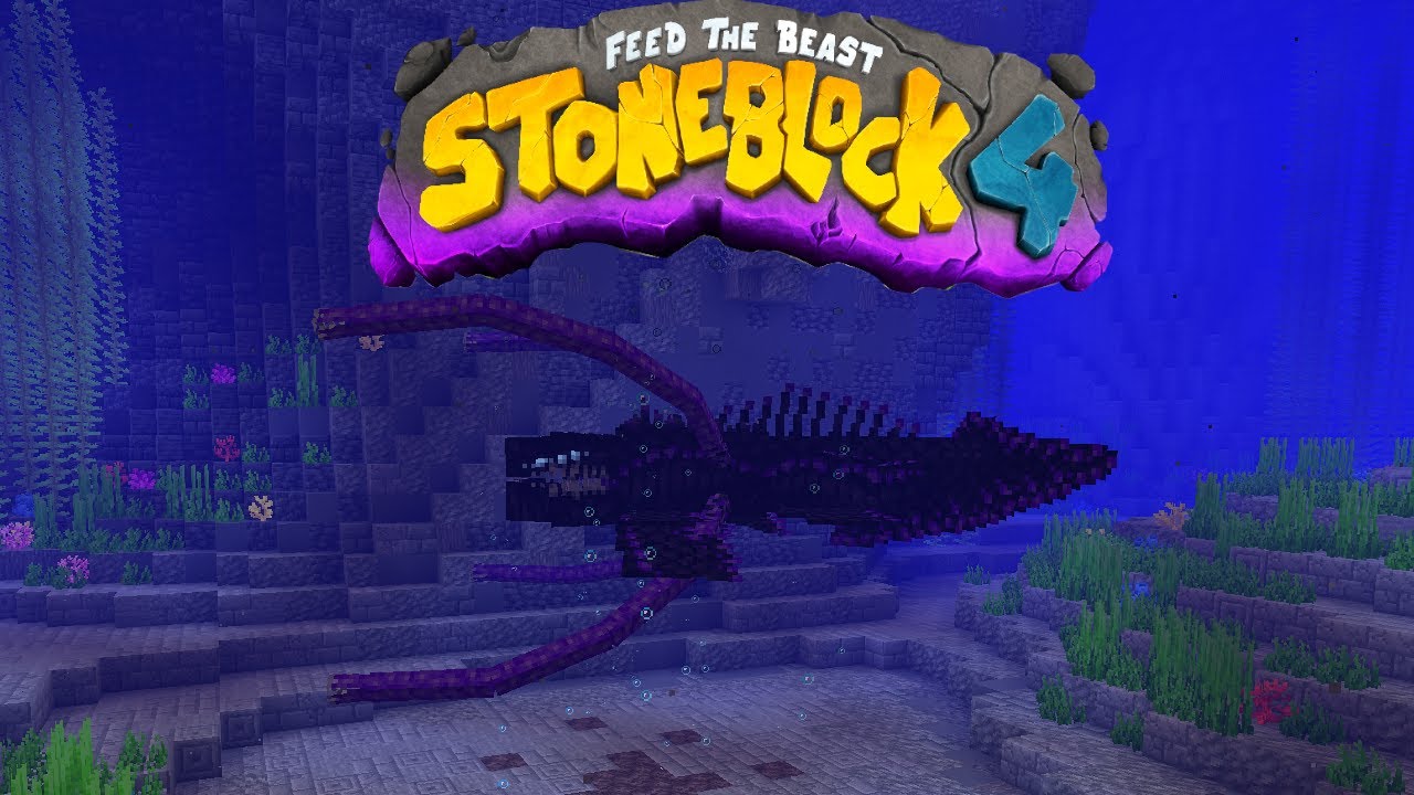 Fishing for a Leviathon Fish | Minecraft Stoneblock 4 Ep 22