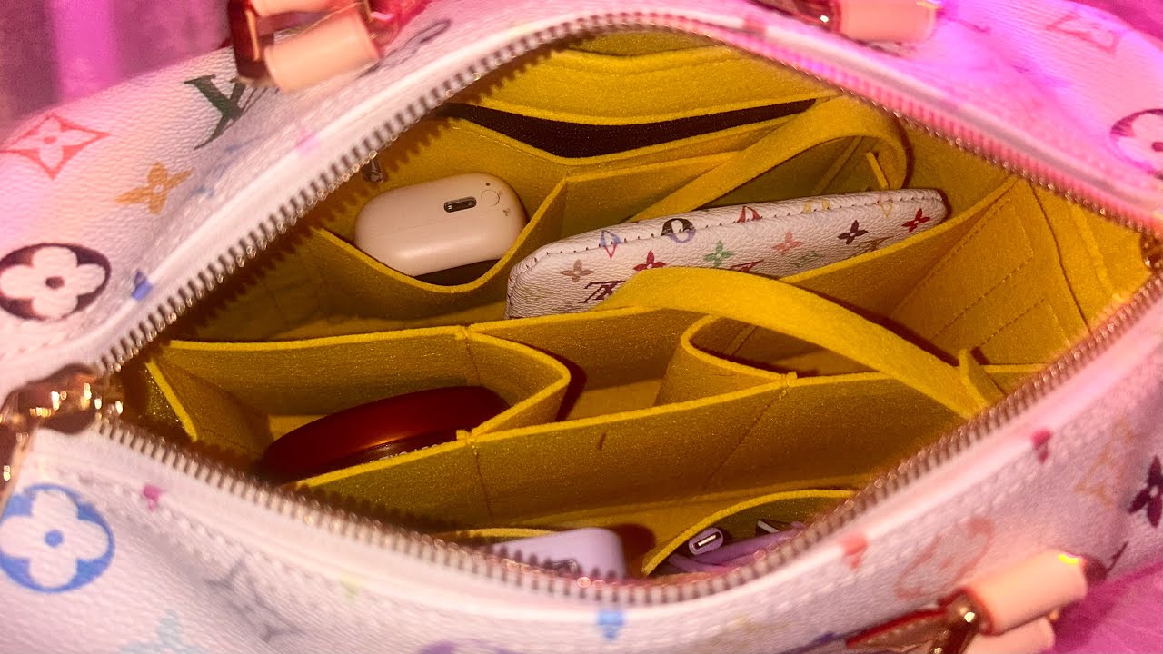 ASMR | Review Organiser Insert for Murakami Speedy 25 Louis Vuitton Multicolor Bag Softly Spoken