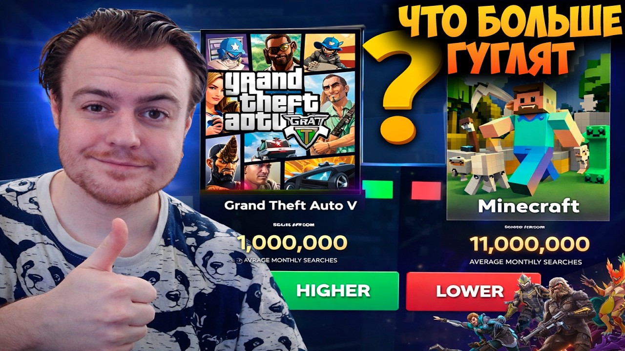 КАКИЕ ИГРЫ БОЛЬШЕ ГУГЛЯТ? 🎮 The Higher or Lower Game
