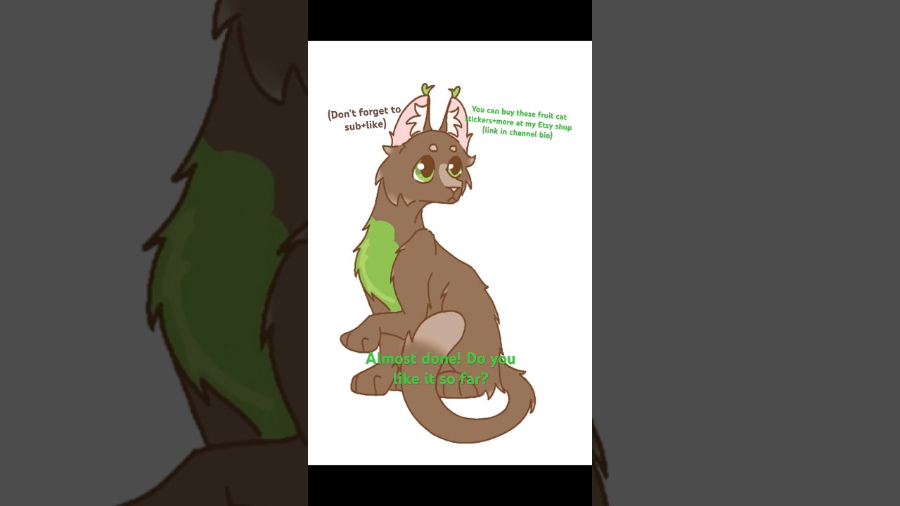 Pt. 4 of drawing fruit cat stickers #cats #kiwi #art #stickers #selling