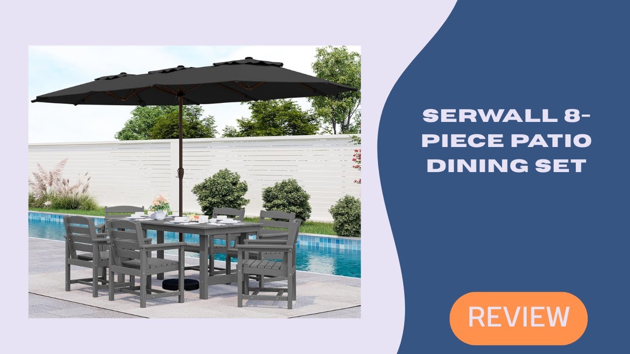 SERWALL 8-Piece Patio Dining Set | Outdoor HDPE Furniture for Backyard & Garden | Full Review