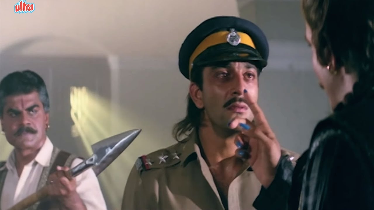 Ise Apne Haveli Nahi Gaav Walo Ke Samne Maro - Sanjay Dutt, Kiran Kumar Action Climax Thanedar Scene