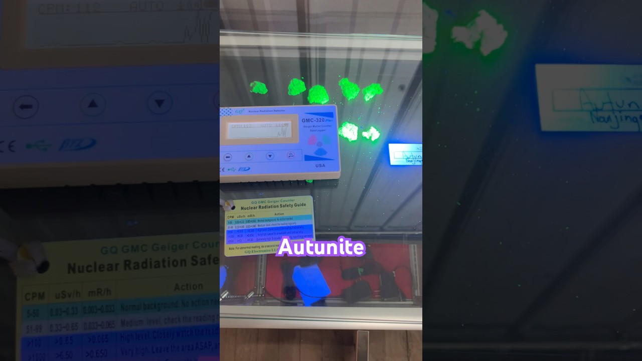 Autunite at Mello Slow Minerals. Smoking hot minerals. FACTS! Went up to 1500+ CPM