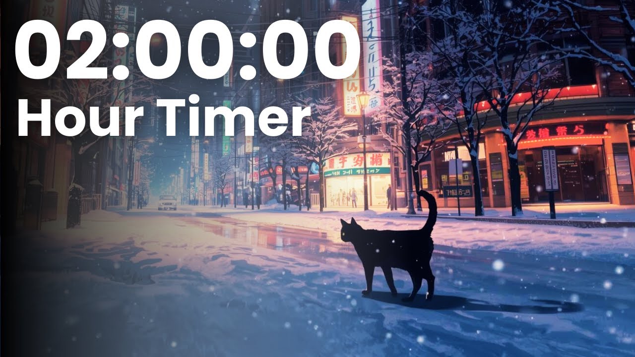 SNOWY STREETS OF SHINJUKU – 2 Hour Lofi Study Timer | Quiet Focus