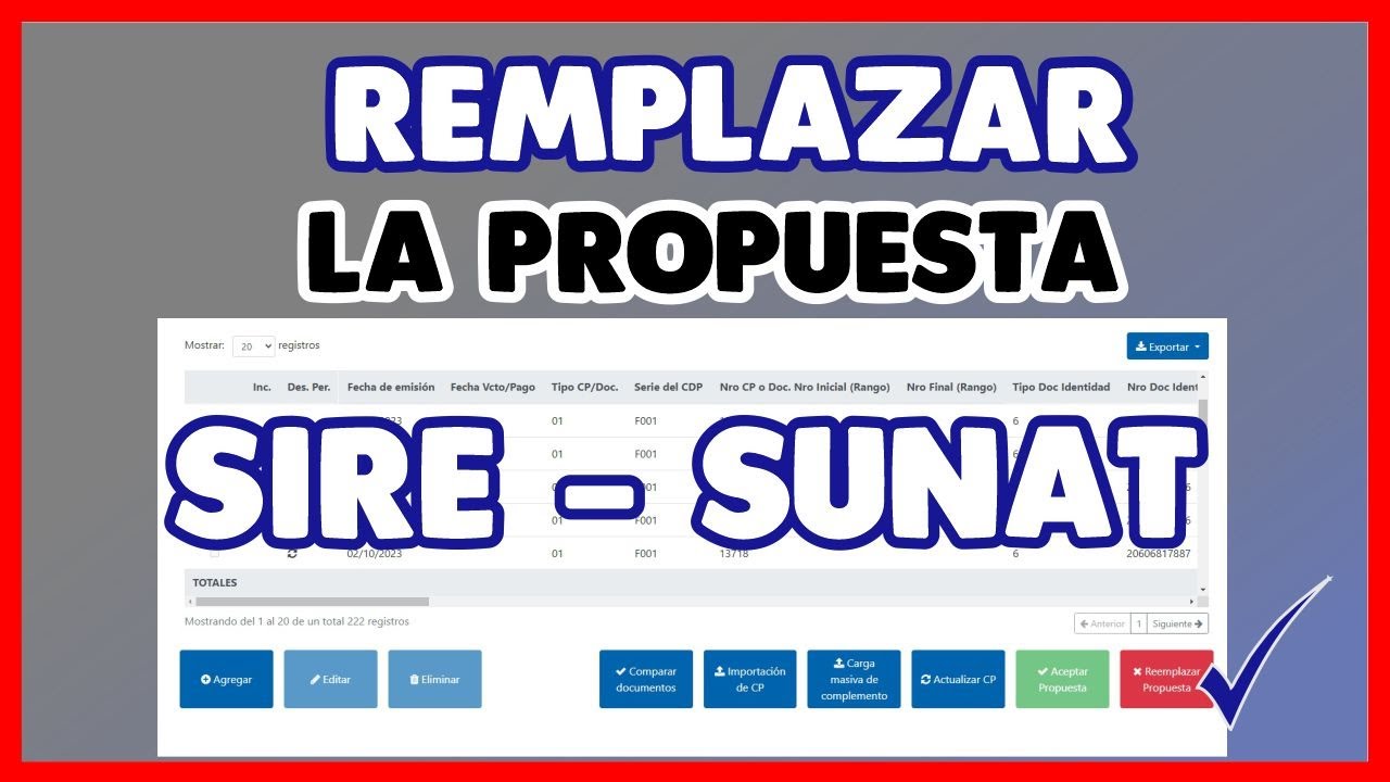CÓMO REEMPLAZAR LA PROPUESTA SIRE SUNAT - RCE- RVE