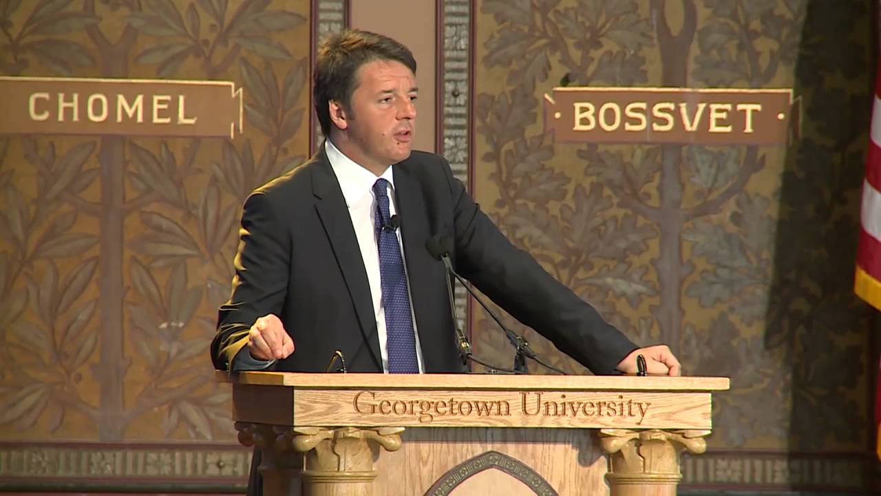 Intervento del Presidente del Consiglio Matteo Renzi presso la Georgetown University