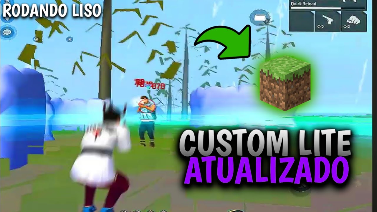 🌲 IGUAL MINECRAFT??! 🌲 CUSTOM LITE FREE FIRE COM 1 MB GRÁFICO DE MINECRAFT DA NOVA ATUALIZAÇÃO